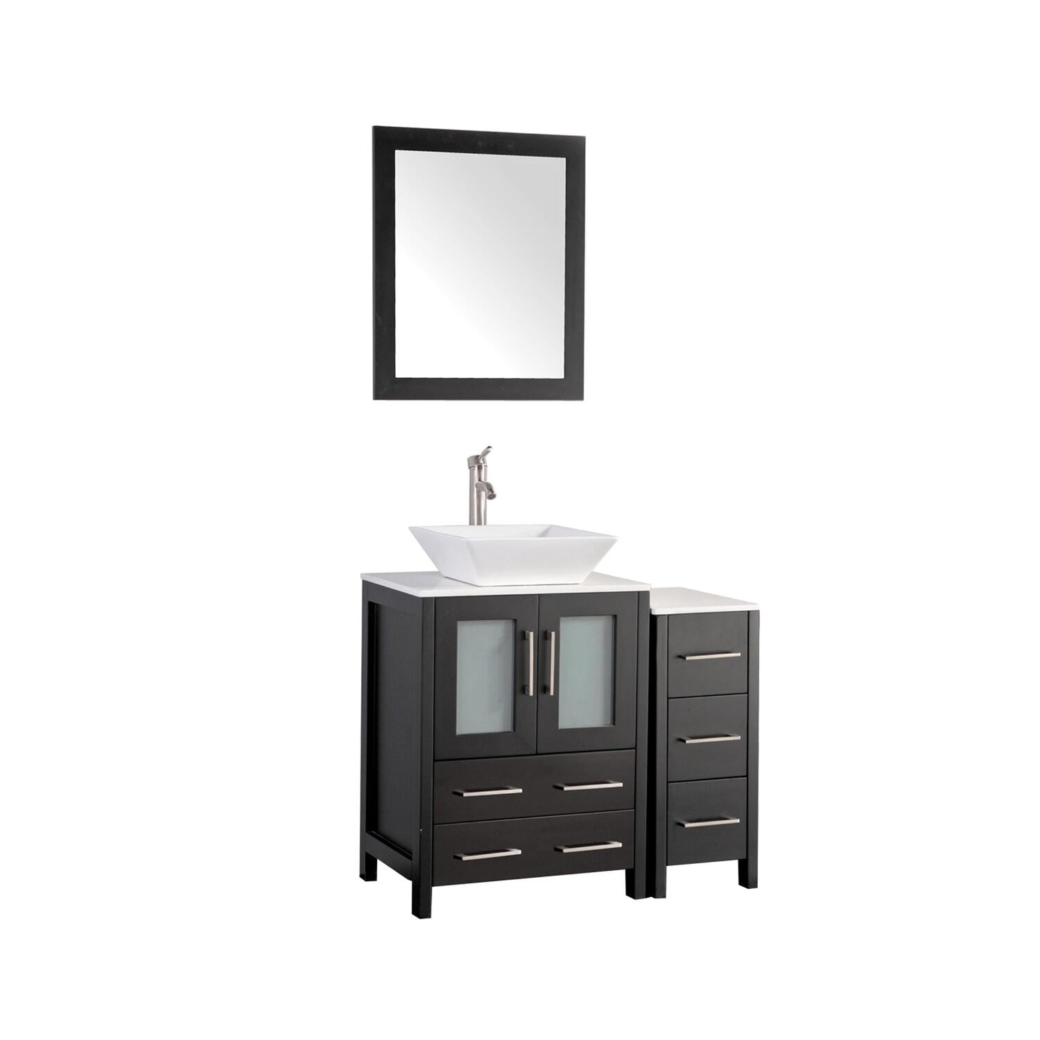 Vanity Art 36 inch single sink bathroom vanity set with ceramic vanity