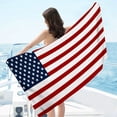thumbnail image 5 of Cififendec 4th of July Beach Towel, 55.12"×27.56", American Flag Quick-Dry Patriotic Striped & Star Bath Towel for Independence Day, Pool, Beach & Summer Vacation, 5 of 5