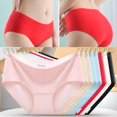 thumbnail image 2 of Bragas sin costuras para las mujeres de la cintura media ropa interior Ultra delgada de hielo de seda de las señoras lencería M-XXLpangjing, 2 of 4
