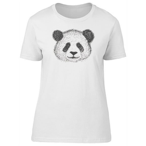 Cute Grunge Panda Sketch T-Shirt Women -Image by Shutterstock, Female Large