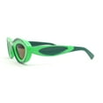 thumbnail image 3 of Womens Unique Retro Futurism Thick Plastic Cat Eye Concave Sunglasses Green - Brown, 3 of 4