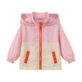 thumbnail image 1 of MIASHUI Kids Spring Jackets for Boys Girls Patchwork Hooded Coat Zipper Outwear,Pink,4-5 Years, 1 of 4