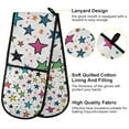 thumbnail image 2 of Yayeee Double Oven Mitt Kitchen Heat Resistant Baking 35" x7" Quilted Glove, Green Stars, 2 of 6
