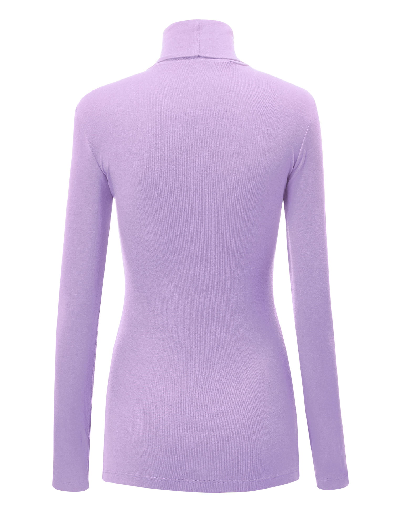 Made by Johnny Women\'s Long Sleeve Rib Turtleneck Top Pullover Sweater L  LILAC