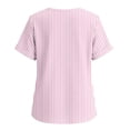 thumbnail image 5 of Kezqiaxn Button Down Shirts for Women Striped Short Sleeve Square Neckline Work Blouse Dressy Summer Tops Plus Size Fashion, 5 of 8