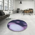 thumbnail image 4 of Ahgly Company Machine Washable Indoor Square Transitional Medium Purple Area Rugs, 5' Square, 4 of 7