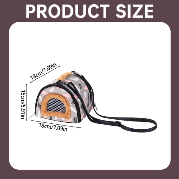 Clearance Under $4.69! 1PC Breathable Pet Carrier Bag, Soft Shoulder Outing Pouch for Small Animals, Cloth, for Hamsters & Hedgehogs, (18x18cm, Grey)