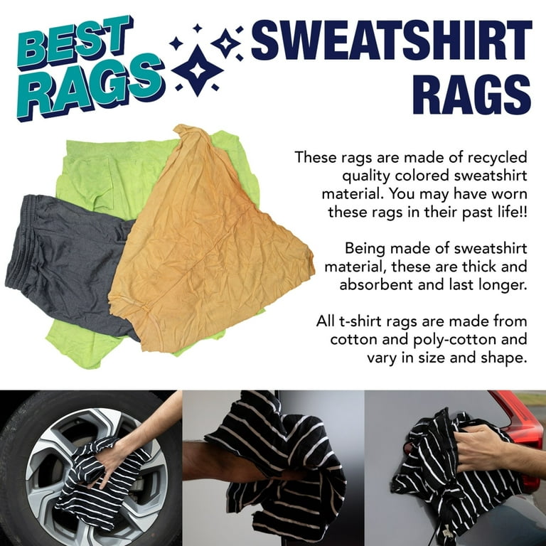 T-shirt Rags Bulk Recycled Mixed Colors 25 Pound Box