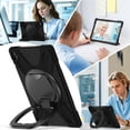 thumbnail image 2 of Case for Samsung Galaxy Tab S10 FE+ 13.1 inch, 360 Degree Rotating Hand Grip Shockproof Cover with Shoulder Strap, Black, 2 of 7