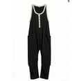 thumbnail image 1 of TaTaai Women Summer Solid Spaghetti Strap Pocket Jumpsuit Casual Loose One Piece Outfit Ladies Fitness Daily Lounge Wear Lightweight Breathable No Fading Versatile Jumpsuit Gift, 1 of 1