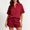 Red, variant on Lopecy-Sta Two Piece Sets for Women Short Sleeve Button Down Shirt and Relaxed Shorts Casual Loungewear Outfits for Summer Daily Wear