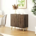 thumbnail image 2 of HOMCOM Buffet de Rangement avec Lignes en Acier Luxueuses, Brun, 2 of 10