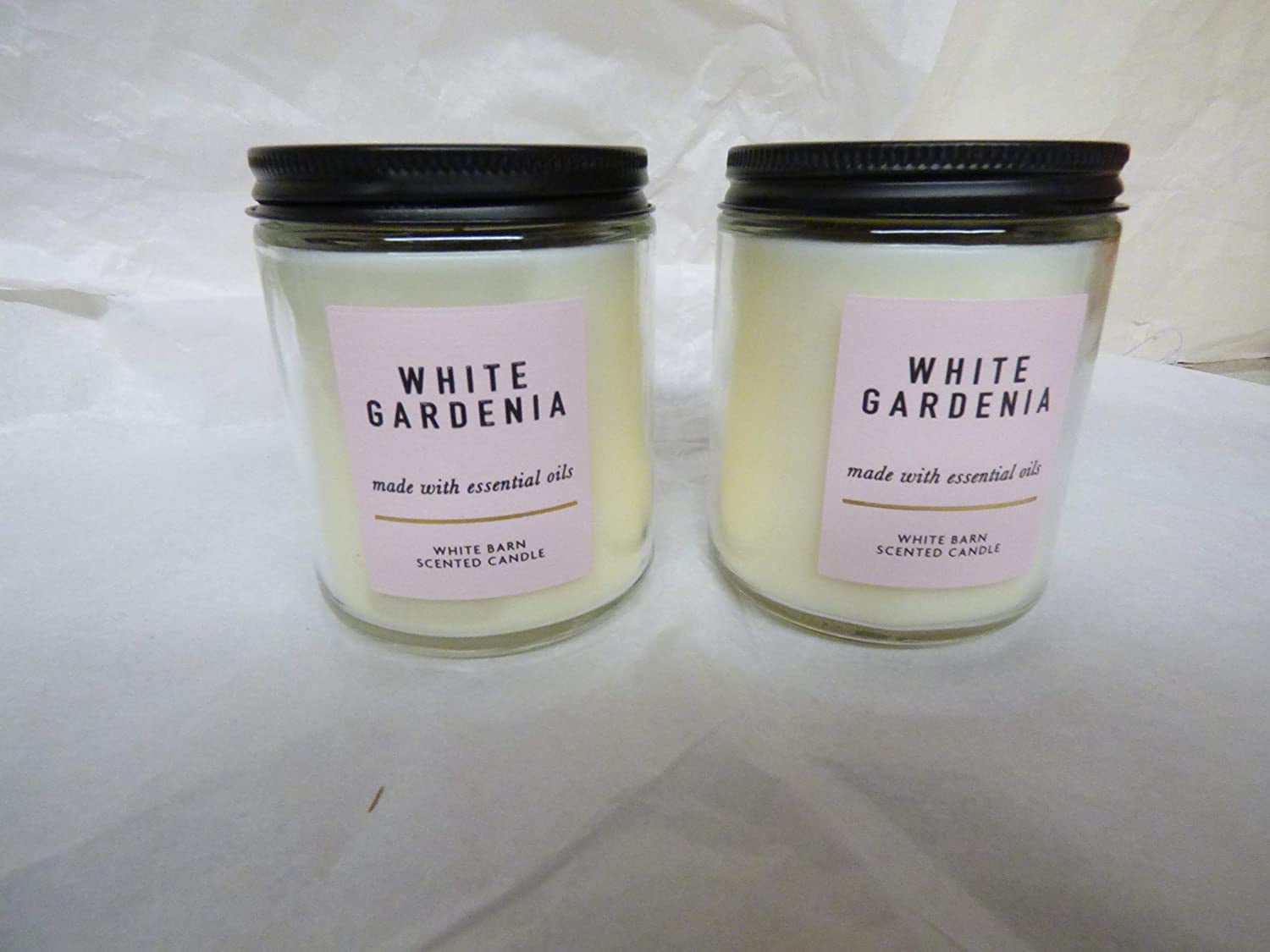 1 Bath & Body Works WHITE GARDENIA With Glass Lid 3-Wick Large Candle 14.5 oz 