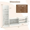 thumbnail image 3 of Gymax TV Stand for TVs up to 50'' w/Bookshelf & 3-Position Adjustable Shelf Metal Legs, 3 of 10