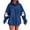 Blue, variant on BangWanChi Women's Fashion Hoodies Casual Ladies Printed Long Sleeve Tops Blouse Hooded Sweatshirts