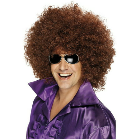 Adult's Huge Brown 70s Giant Afro Wigs Costume