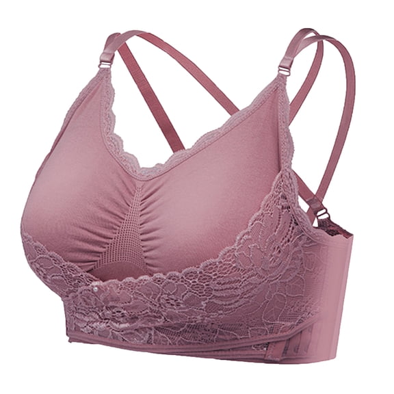 Cavosen Full Coverage Bras Lace Wireless Supportive Bras Push Up Solid Stretch Bralettes Spaghetti Strap Breathable Every day Underwear