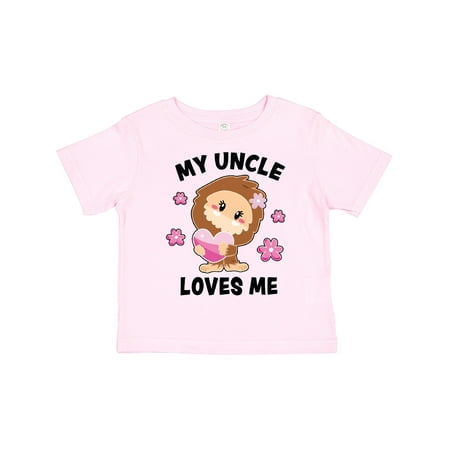 

Inktastic My Uncle Loves Me with Bigfoot Gift Toddler Toddler Girl T-Shirt
