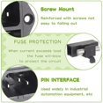 thumbnail image 4 of AC 250V 10A 2 in 1 Mount Inlet Module Plug Socket Power Entry Connector Male Blades with 10A Fuse(P, 4 of 5