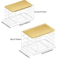 thumbnail image 2 of 2 Pack Stackable Storage Laundry Kitchen Organizers, Wall Mount Trash Bag Holder with Bamboo Top and Garbage Bag Dispenser No Drill, 2 of 17