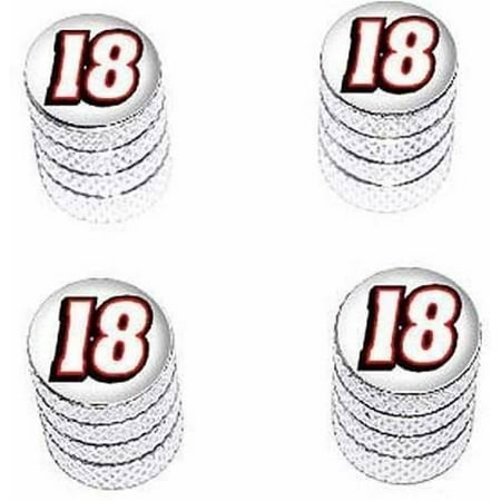 - 18 Number Eighteen Tire Rim Wheel Aluminum Valve Stem Caps, Multiple Colors