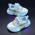 thumbnail image 5 of B91xZ Kids Light Up Shoes Trainers for Toddler Boys Girls Luminous Breathable Walking Flash Sneakers (Blue,7.5), 5 of 7