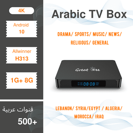Best Arabic TV Box Android 10 Allwinner H313 Quad Core Set Top Box Greatbee 4K Smart 1 Year Lebanese Arabia IP Television Receiver
