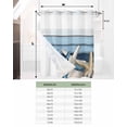 thumbnail image 6 of No Hook Shower Curtain with Snap-in Liner, Coastal Starfish Waterproof Fabric Bathroom Curtains, Blue Wooden Grain Seashells Country Bath Curtains & Mesh Top Window 72"x78" Long, 6 of 6