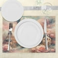 thumbnail image 3 of Ambesonne Pink Place Mats Set of 4, Blush Tone Dreamy Paris Print, Standard Size, Rose Pale Seafoam Ecru, 3 of 5