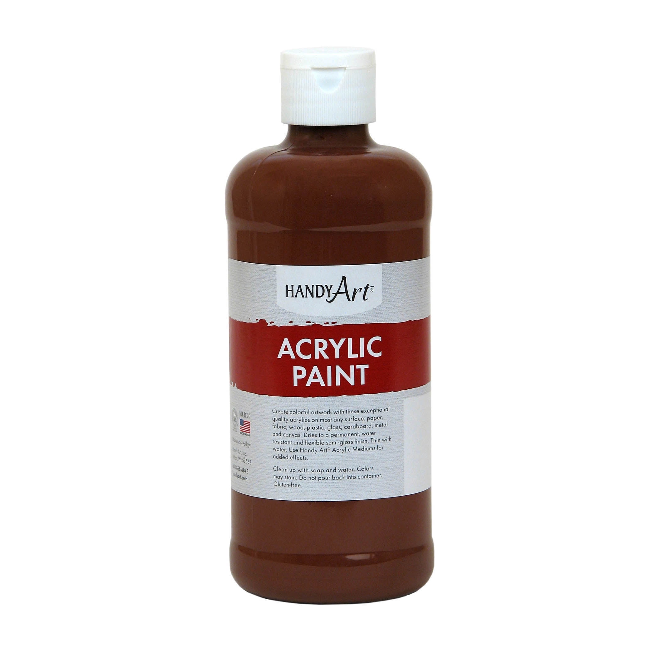 (2 pack) Handy Art Acrylic Paint 16 oz, Burnt Sienna