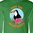 thumbnail image 4 of Inktastic Save the Rainforest Toucan Illustration Long Sleeve T-Shirt, 4 of 5