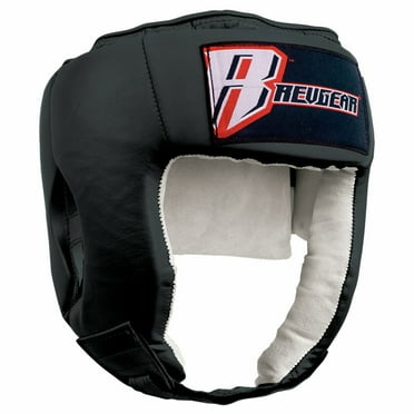Open Face Leather Headgear - Black