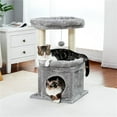 thumbnail image 2 of Pefilos 27" Cat Tree Tower for Indoor Cats with Scratching Posts, Climbing Cute Cat Condo, Cat Tree House, Gray, 2 of 7