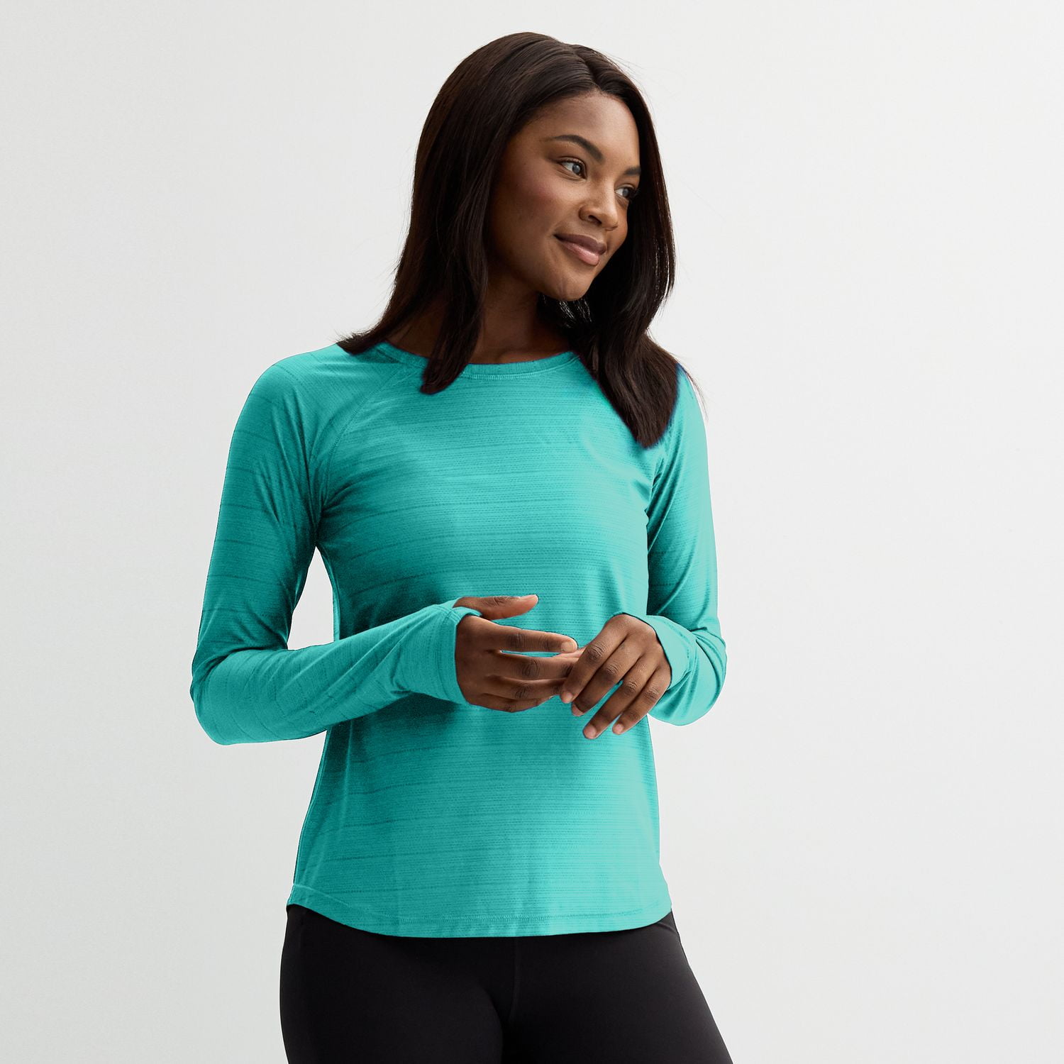 Women's Tek Gear® Mesh Long Sleeve Tee Color: Rugged Green