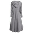 thumbnail image 4 of LEKODE cloak with sleeves renaissance cloak cloak with hood women adult capes Women Plus Size Cloak Sweater Plus Hooded Low Fashion Tops High Blouse Womens Vintage Women's Coat Gray 4XL, 4 of 4