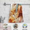 thumbnail image 4 of Sea Shells Starfishes Hand Towels 2 PCS, Summer Sand Beach Kitchen Towel Ultra Soft and Highly Absorbent,Decorative Fingertip Face Towel for Bathroom Hotel, 28.3"x14.4", 4 of 4