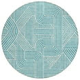 thumbnail image 2 of Addison Rugs Chantille Indoor/Outdoor Transitional Lines Teal Washable Round Rug, 8' x 8', 2 of 6