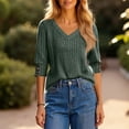 thumbnail image 6 of V Neck Long Sleeve Shirts for Women Casual Loose Tops Lightweight Tunic Sweaters, 2XL, 6 of 6
