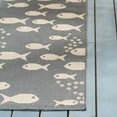 thumbnail image 4 of SAFAVIEH Courtyard Trena Fishes Indoor/Outdoor Runner Rug, Dark Grey/Beige, 2'3" x 6'7", 4 of 6