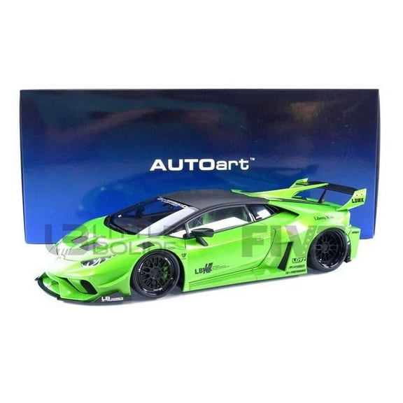 1-18 Scale Lamborghini Huracan GT LB-Silhouette Works Pearl Green Metallic with Black Top Model Car