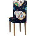 thumbnail image 4 of RYLABLUE Traditional Sugar Skull Stretch Chair Cover Protector Seat Slipcover for Dining Room Hotel Wedding Party Set of 4, 4 of 5