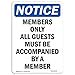 thumbnail image 3 of SignMission OS-NS-P-1014-V-14202 Avis Membres Seulement Tous les Invités Doivent Être OSHA Signe en Plastique, 3 of 4