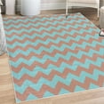 thumbnail image 1 of Chevron Decorative Rug, Abstract Geometric Horizontal Repeated Zigzag Wavy Angular Stripes Pattern, Quality Carpet for Bedroom Dorm and Living Room, 6 Sizes, Pale Rust, by Ambesonne, 1 of 4