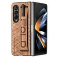 thumbnail image 3 of Mantto Folding Case for Samsung Galaxy Z Fold 4, Luxury PU Leather Dexterity Slim Thin Fit Case with Pen Holder Slot Wristband Strap Design Phone Cover, Soft Silicone Shockproof Anti-Drop Case,Brown, 3 of 12