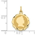 thumbnail image 2 of 14K Yellow Gold Boy Head on .018 Gauge Engravable Scalloped Disc Charm, 2 of 2