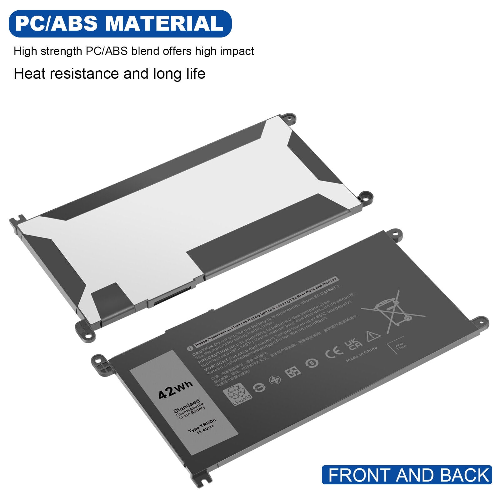 YRDD6 Battery For Dell P111G P116G P61F P70F P76F P78F P85F P92G