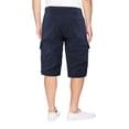 thumbnail image 2 of Men's Stretch Cotton Elastic Drawstring Waist Multi Pocket Casual Cargo Shorts (Navy, 2XL), 2 of 3