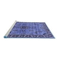 thumbnail image 2 of Ahgly Company Machine Washable Indoor Square Oriental Blue Industrial Area Rugs, 4' Square, 2 of 4