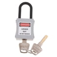 thumbnail image 1 of PL38-KD 38 mm PVC Curved Safety Lockout Padlock Grey, 1 of 9