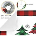 thumbnail image 2 of SKYSONIC Christmas Tree Dish Drying Mat Absorbent Reversible Microfiber Drying Mat Happy New Year Buffalo Check Plaid Machine Washable Dish Drying Pad for Kitchen Counter Large 16x18 inch, 2 of 6